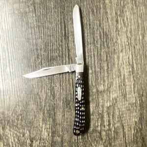 Case XX USA 5 Dot Knife Moose Pattern Emblem 2 Blade 6275SP